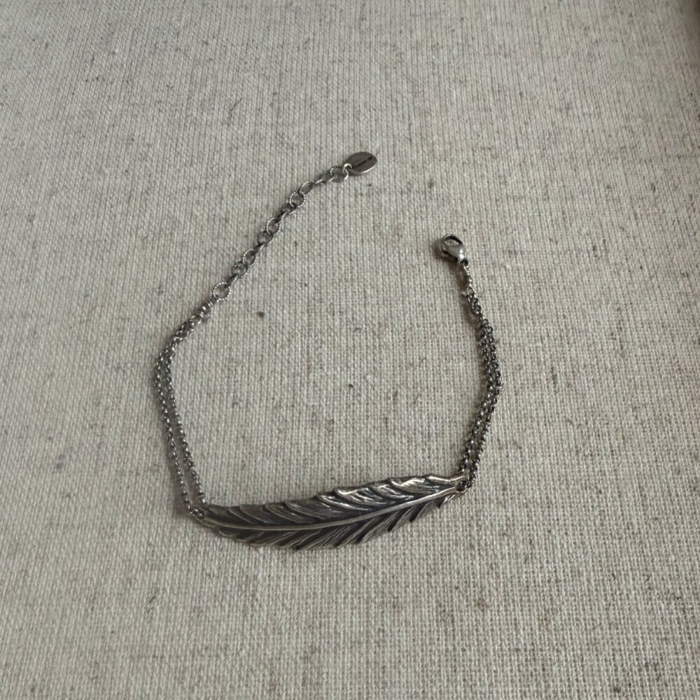 Chan Luu Sterling Silver Feather Bracelet